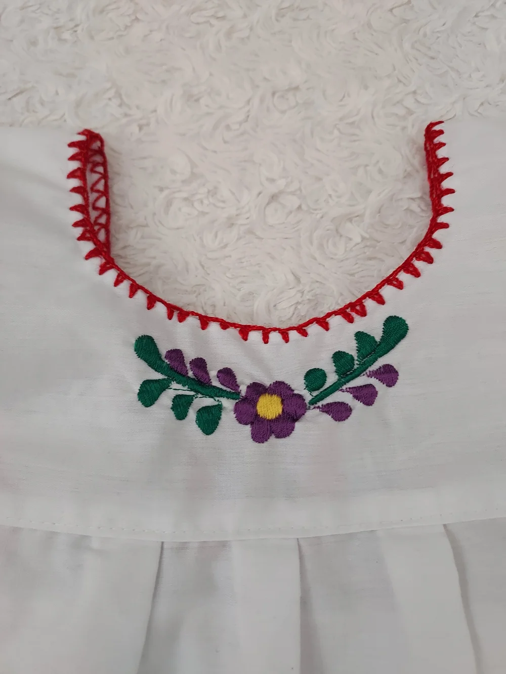 Cotton Girls' 2T-4T Beautifully Embroidered Floral Peasant Top Guatemalan Summer